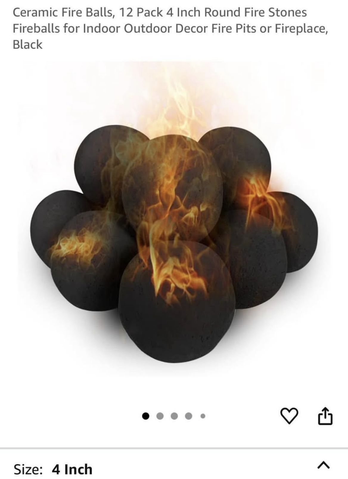 Ceramic Fire Balls, 12 Pack 4 Inch Round Fire Stones Fireballs for Indoor Outdoor Decor Fire Pits or