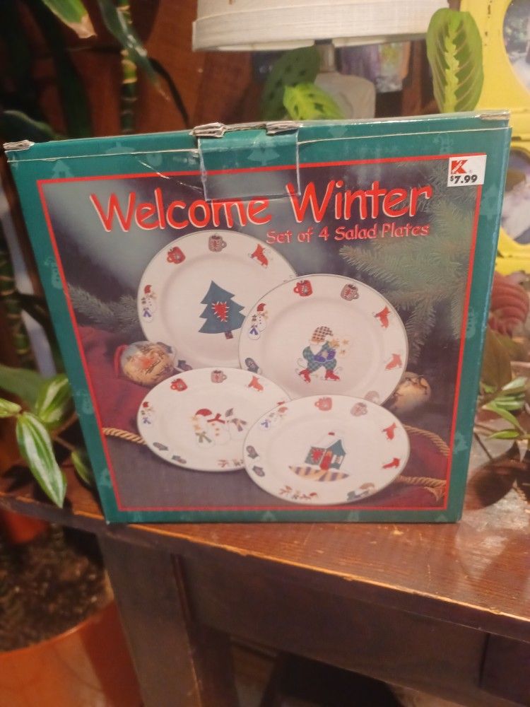 4 Salad Sz Plates Or Cookie Plates To Gift