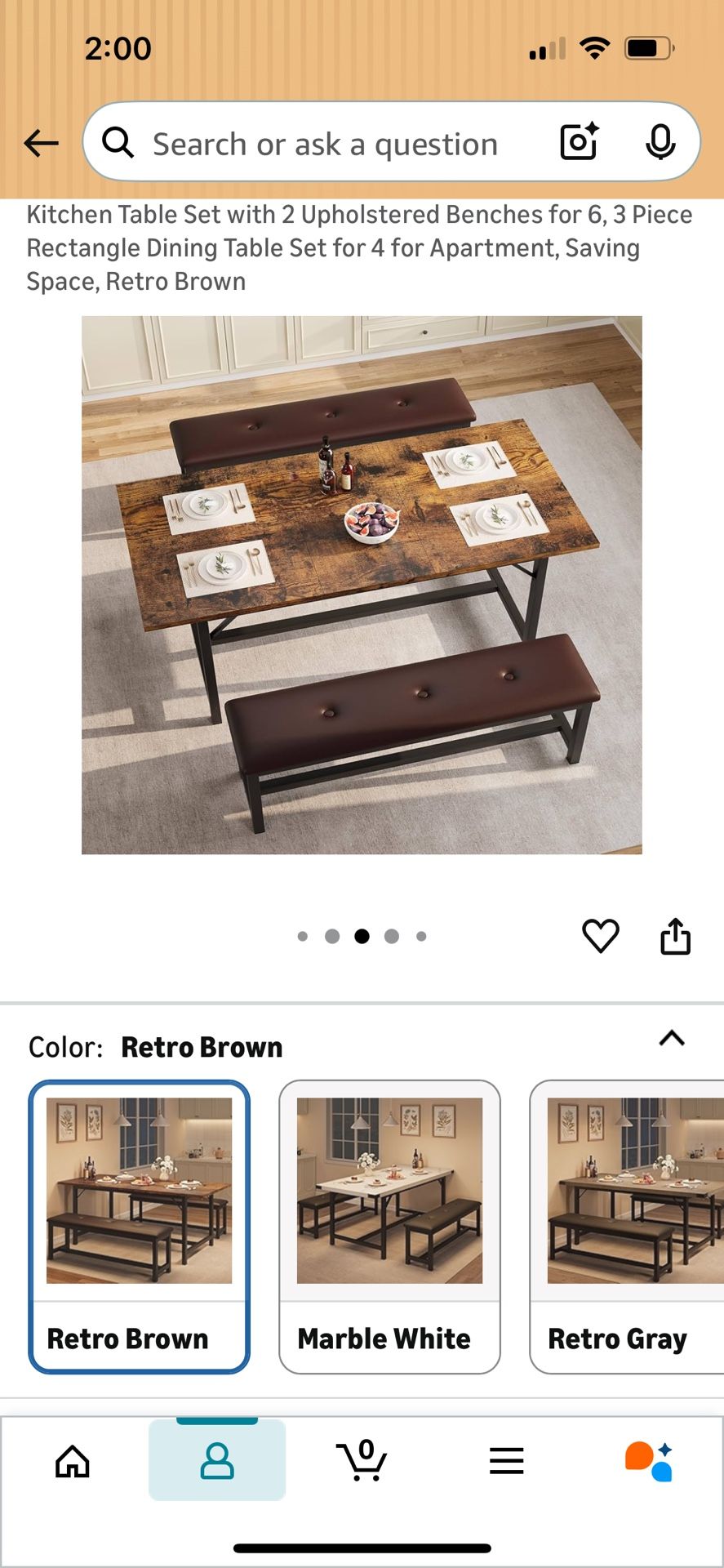 Dining table (up to 8)