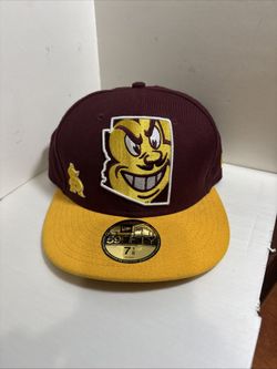 Authentic Arizona State Sun Devils New Era Hat 7 1/8 59Fifty fitted maroon gold sparky