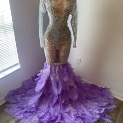 Purple & Silver Prom Dress 