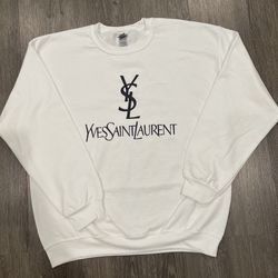 White Crew Neck Sweater L & XL