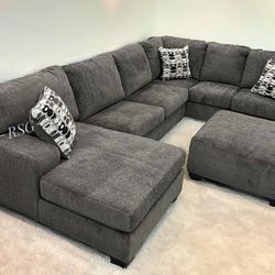 Dark Color U Shaped Modular Sectional Sofa With Chaise Right/Left Face ⭐$39 Down Payment with Financing ⭐ 90 Days same as cash
