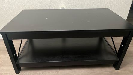 Black Coffee Table with Bottom Shelf