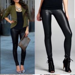 New Vegan leather black leggings