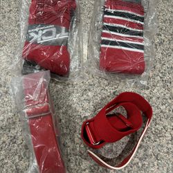 Red Baseball Socks and Belts - Adult 