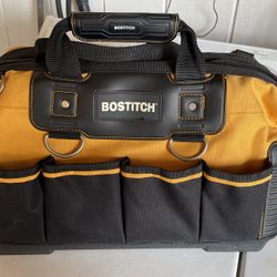 Bostitch 16” Wide Mouth Zip Tool Bag Water-Proof Bottom New W Tags Black Yellow