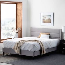 New King Size Upholstered Platform Bed Frame With Headboard $200 Or $440 With Mattress Included 