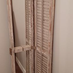 Vintage Window  Shutter with Full Length Mirror