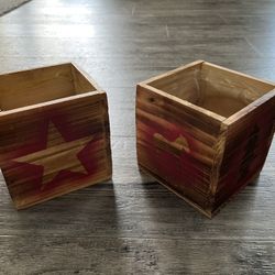Wooden Plant Boxes Set Of 2 