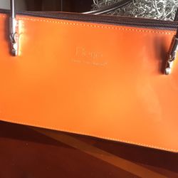 Beijo Red/Orange Black Strap, Zipper Handbag London Paris New York collection