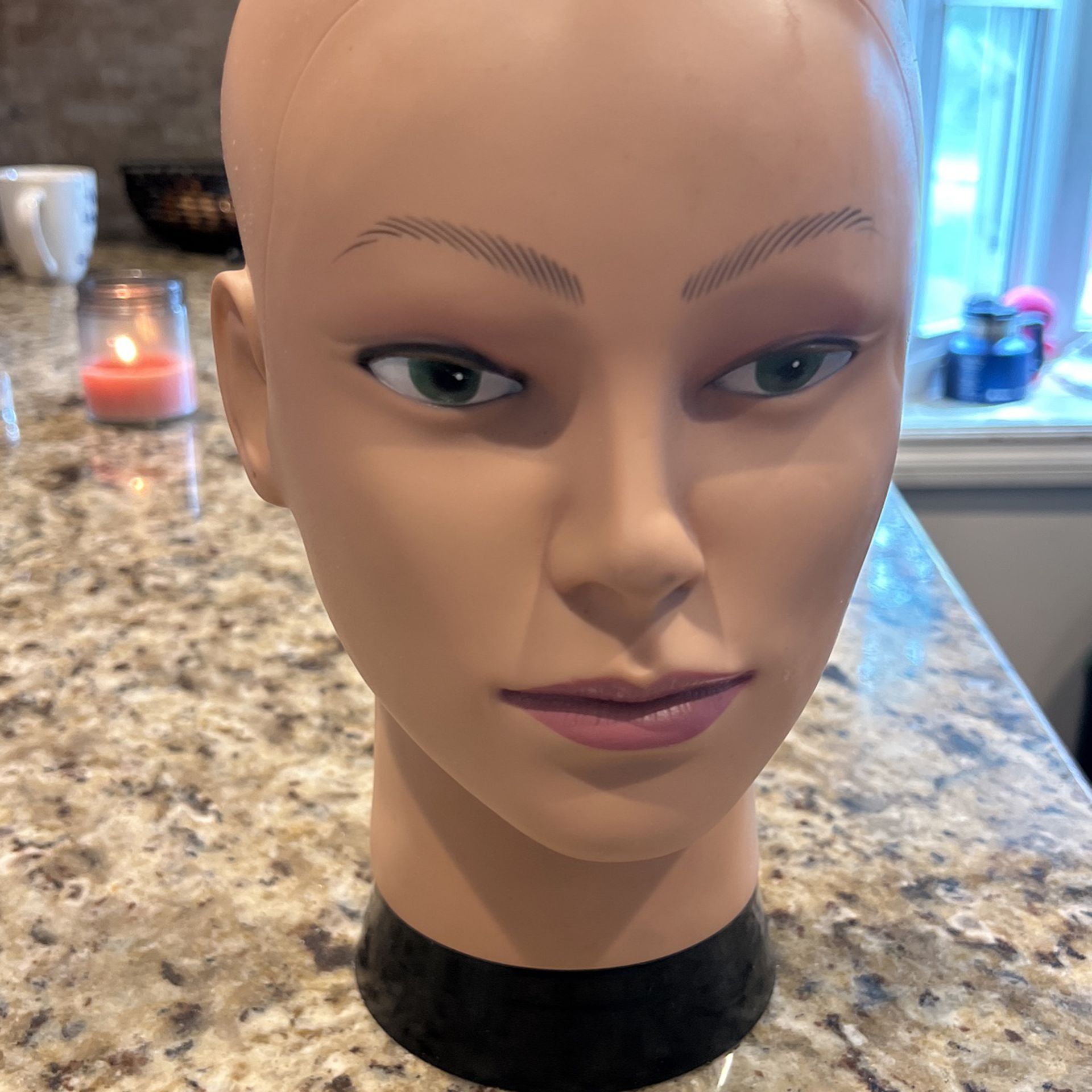 MIAOMANZI Bald Female Training Head Cosmetology Mannequin Head for Wigs  Making and Display with Free clamp