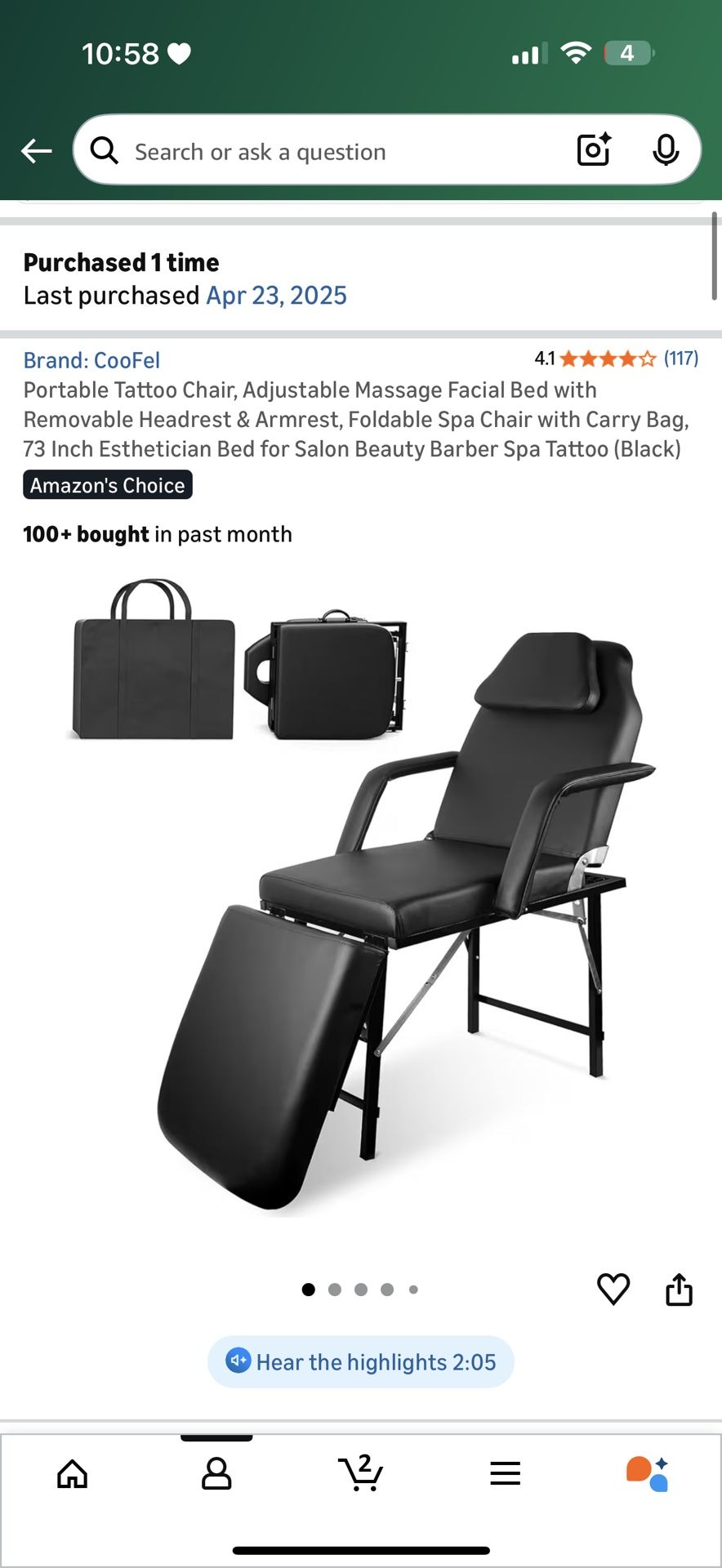 Portable Lashing Chair