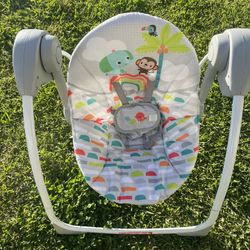 Bright Starts Lightweight Portable Baby Swing Music Multiple Speeds Foldable