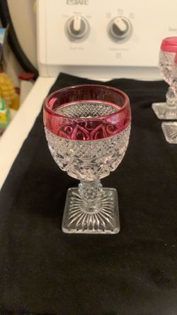 Vintage ruby rim glass chalice