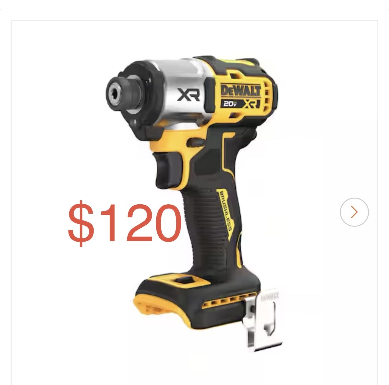 DEWALT 20V MAX XR Cordless Brushless 1/4 in. 3-Speed Impact Driver (Tool-Only)