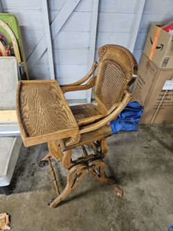 Antique Baby High-Chair That Also Folds