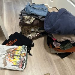 Full bag of vintage clothing