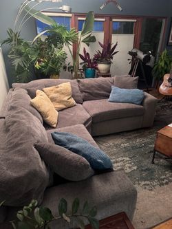 Gray Fabric Sectional Sofa