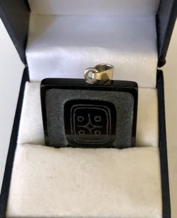 Sterling Silver Black Jadeite nahual Maya Ajpu' - Warrior Seed