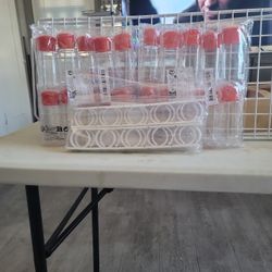 New Set Of 20 Spiaces Bottles With Wall Munted Rack