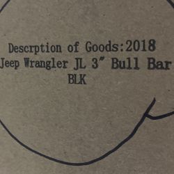Jeep Wrangler  JL3.  2018 Black Bully Bar