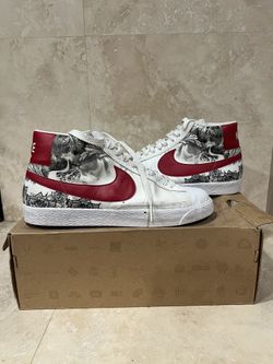 09 NIKE BLAZER ‘TATTOO’ Men’s Size 13 Red White Graffiti Sneakers