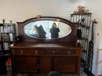 Antique Buffet With Mirror