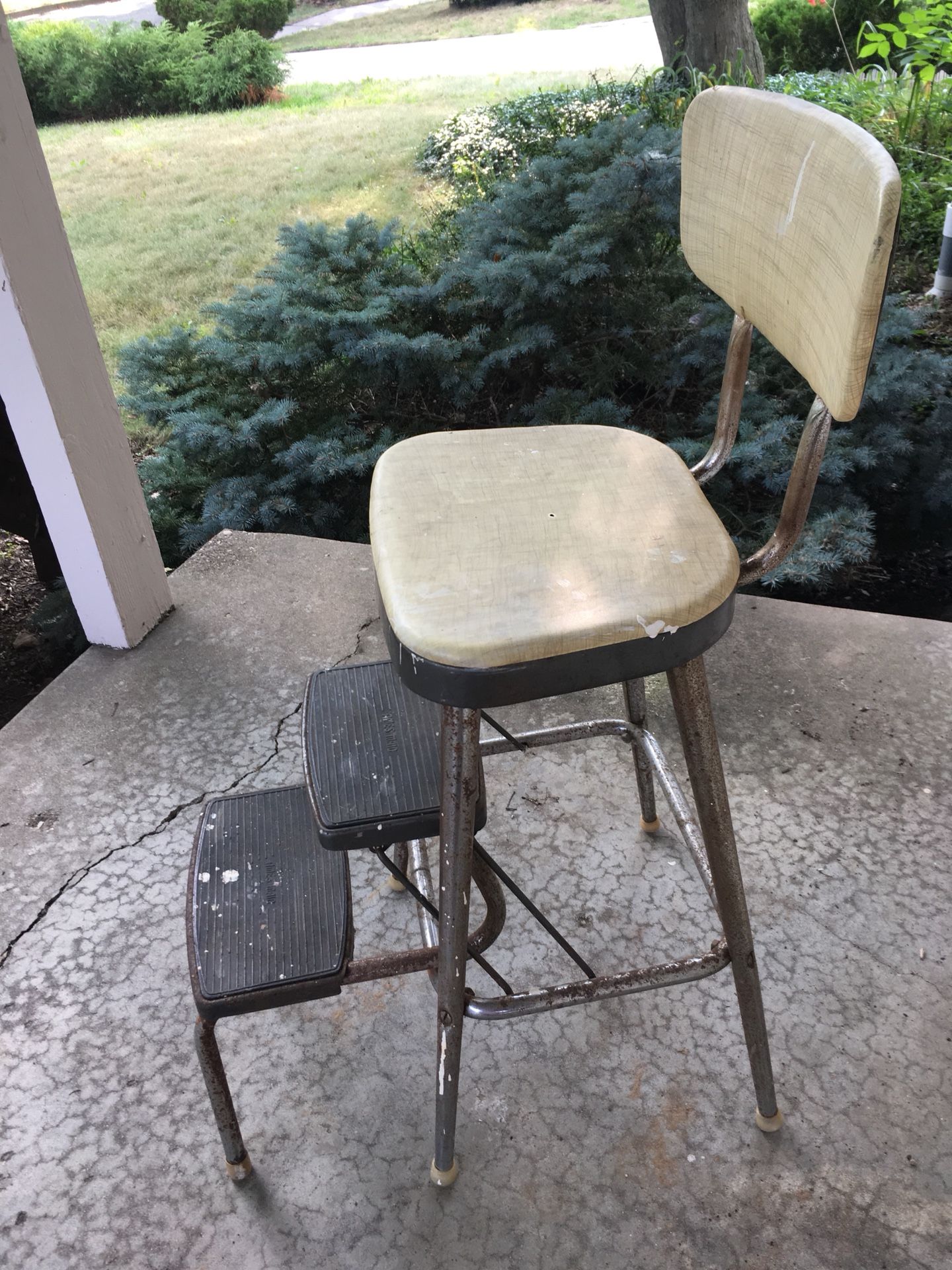 Vintage Mid Century 50s Ames Maid Step Stool Chair Kitchen Retro