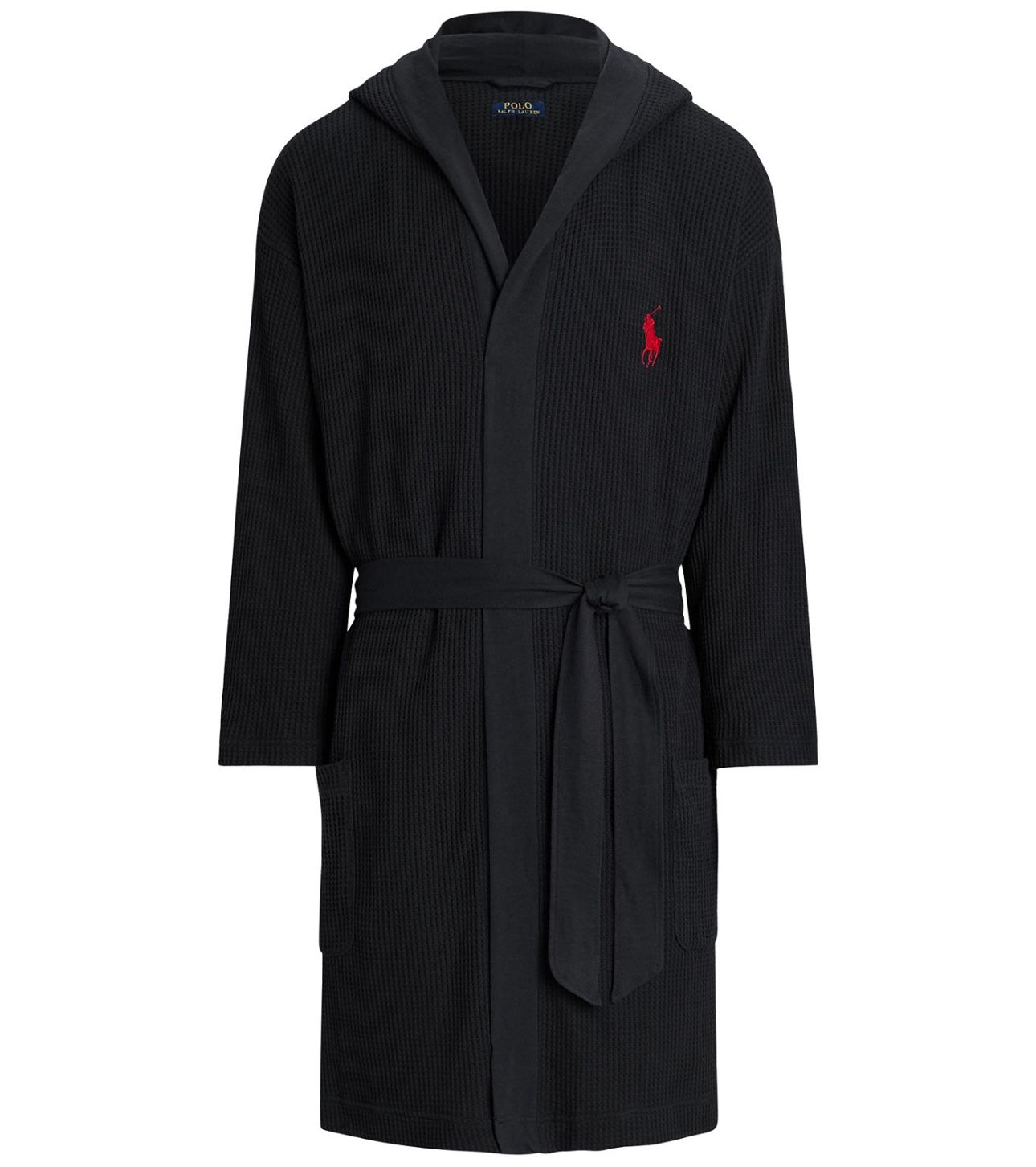 Polo Ralph Lauren Men's Thermal Hooded Robe (Black) Size L/XL
