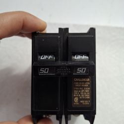 2 Pole 50 Amp Circuit Breaker, Challeger,Eaton