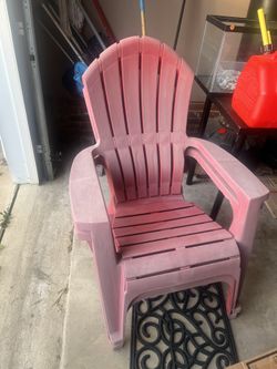 Red Faded Outdoor Chairs X 2