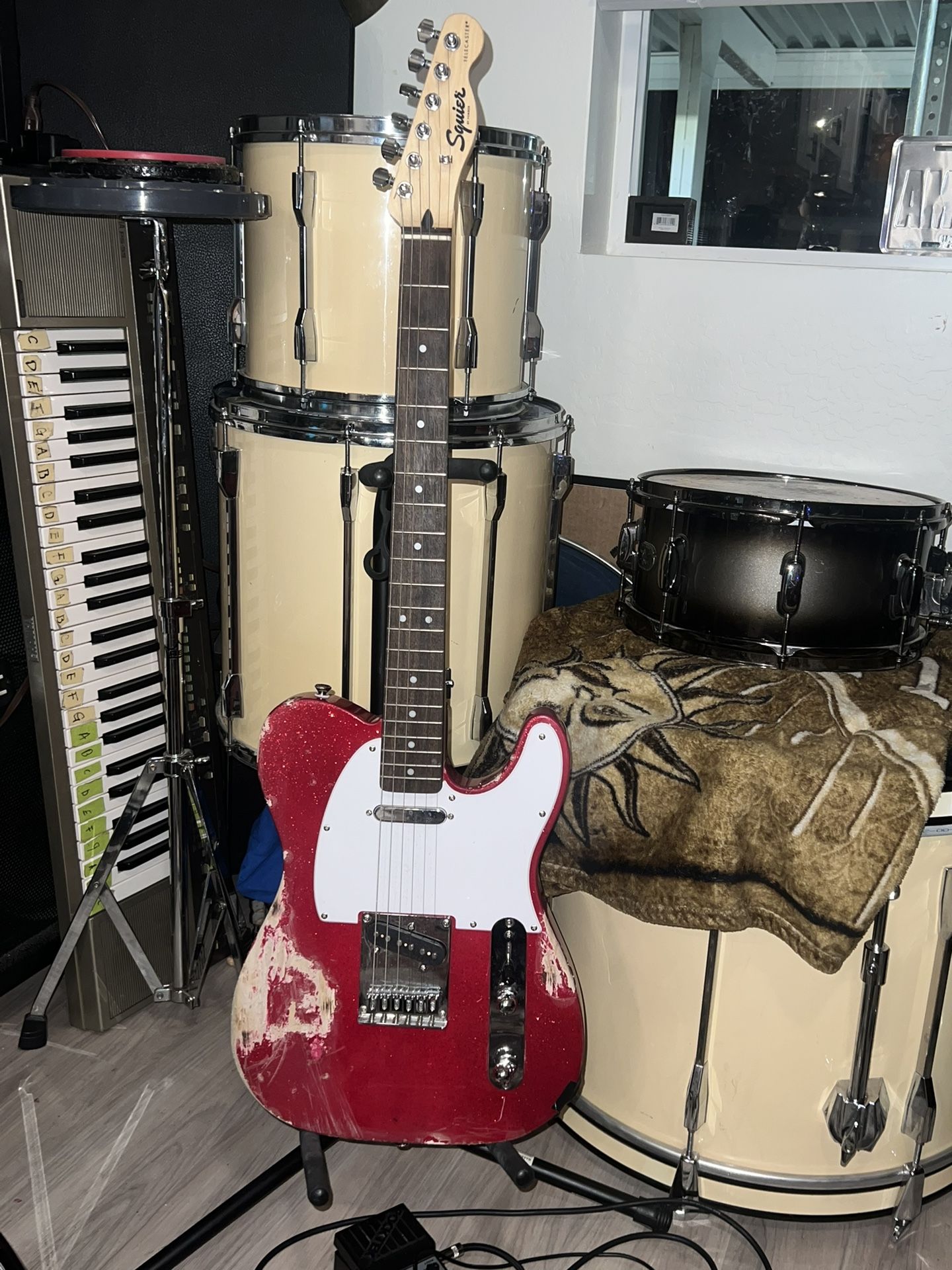 Red Telecaster Squier By Fender Electric Guitar 