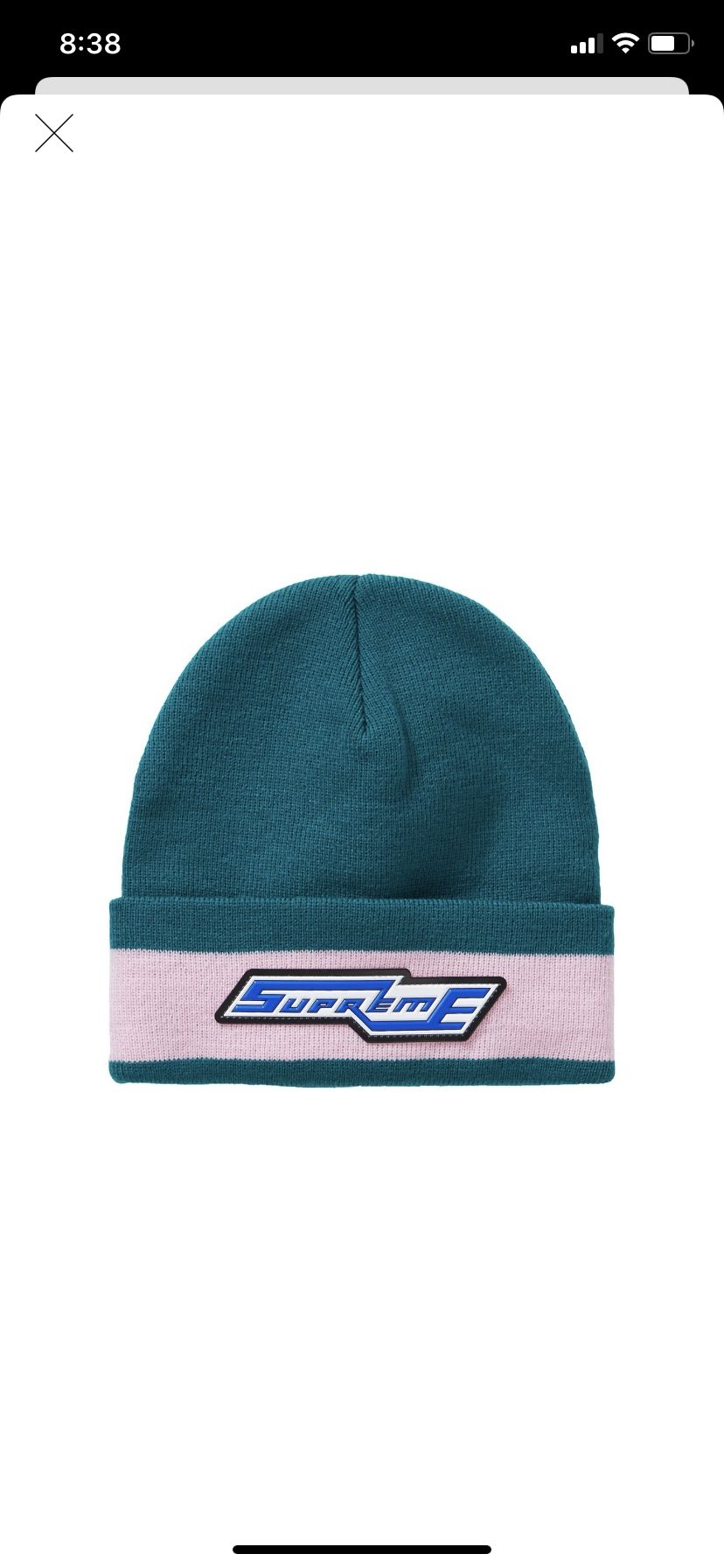 Supreme teal beanie