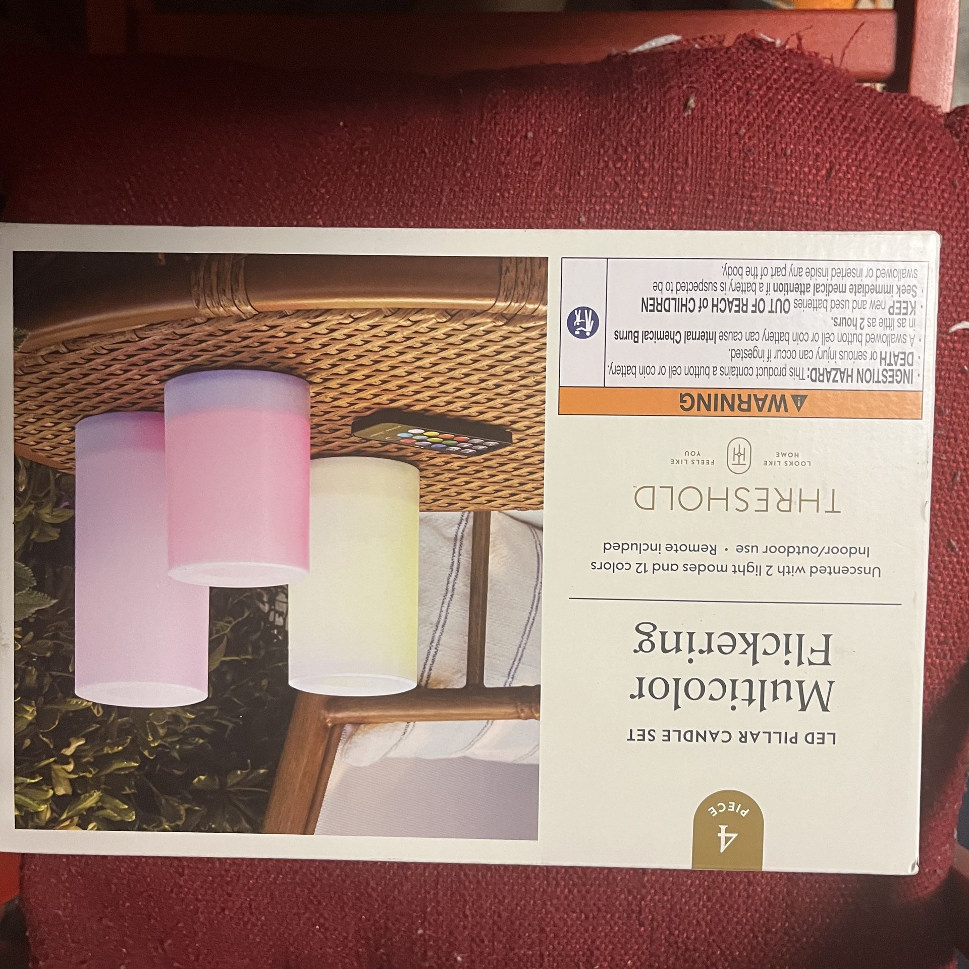 NEW Threshold LED Candle Set – Multicolor Flickering w/ Remote 💵 Price: $15 OBO 📍 Location: Menifee, CA 📄 Description: Brand new 4-pie