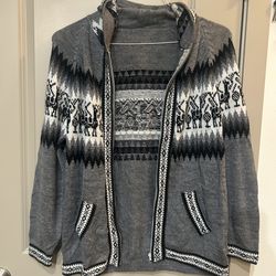 Peruvian Zip Up Unisex Sweater size S/M