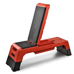 Yes4All Premium Aerobic Deck/ Step Platform, Plyometrics and Weight Training, Red and Black