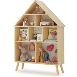 4-Tier Wooden Bookshelf & Storage Display Organizer