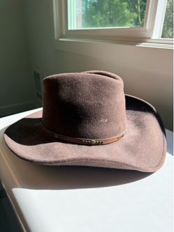 Litefelt Brown Western Cowboy Hat (100% Wool, Size M)