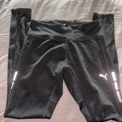 Puma Leggings W Zipper At Ankle Size 3