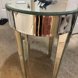 Brand New Glass Mirrored End Table 