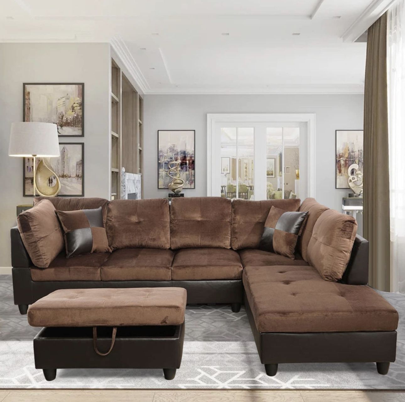 New Sectional And Ottoman