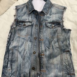 New  Mossimo  Button Up Denim Vest Vintage Denim Jacket