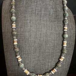 Chic Beaded Necklace in Green Ocean Jasper