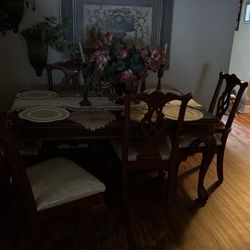 Dining Room Cherry Wood 6 Chairs Set