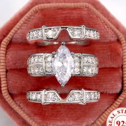 Ladies Wedding Ring Set S925