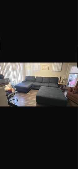 Living spaces couch with ottoman