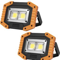 OTYTY Luz de Trabajo LED Recargable, 30W 1500LM Luces de Inundación Portátiles Alimentadas por Batería con Base Magnética, Batería de 4200mAh para Cam