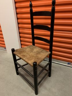 Antique Primitive Black ladder back Chair