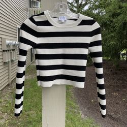 PROMISE Small Striped Long Sleeve Crop Top